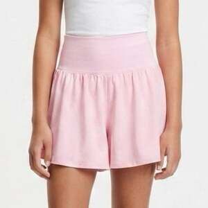 Sugar & Jade Girls High-Waisted Pink Athletic Flowy Shorts Large